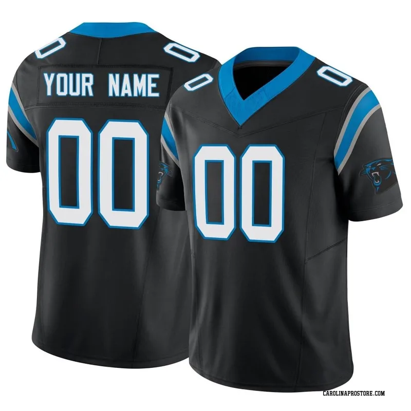 Custom Carolina Panthers Jersey Men's Game Black